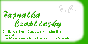 hajnalka csapliczky business card